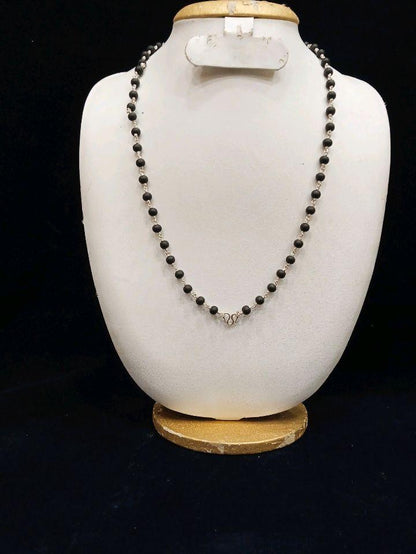 Karungali Mala 54+1 Beads, 6 mm Short Blackwood Mala with Silver Cap Unisex